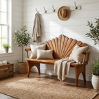 Natural Solid Wood Entryway Bench For Foyer Decor