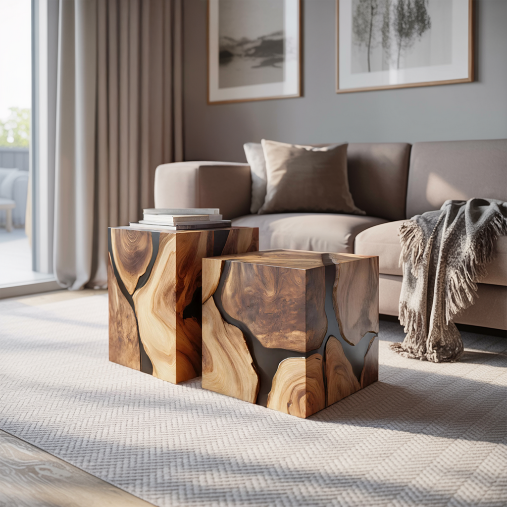 Modern Low Solid Wood Coffee Table For Minimalist Homes