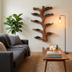 Wall Mounted Wine Bottle Holder Sculptural Branch Design For Modern Kitchen