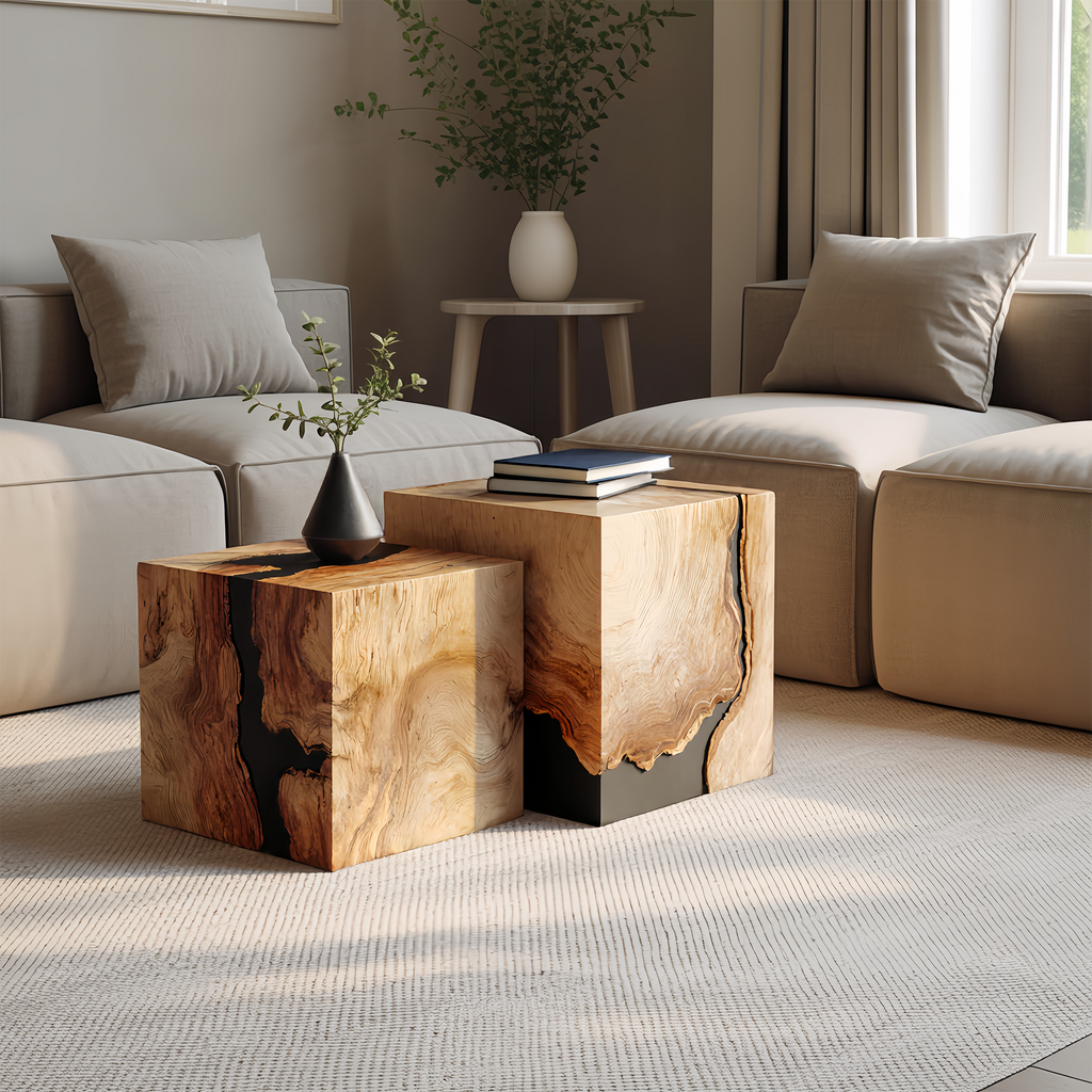 Mid Century Wooden Square Coffee Table For Minimalist Style