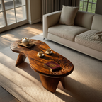 Farmhouse Irregular Abstract Coffee Table For Living Room