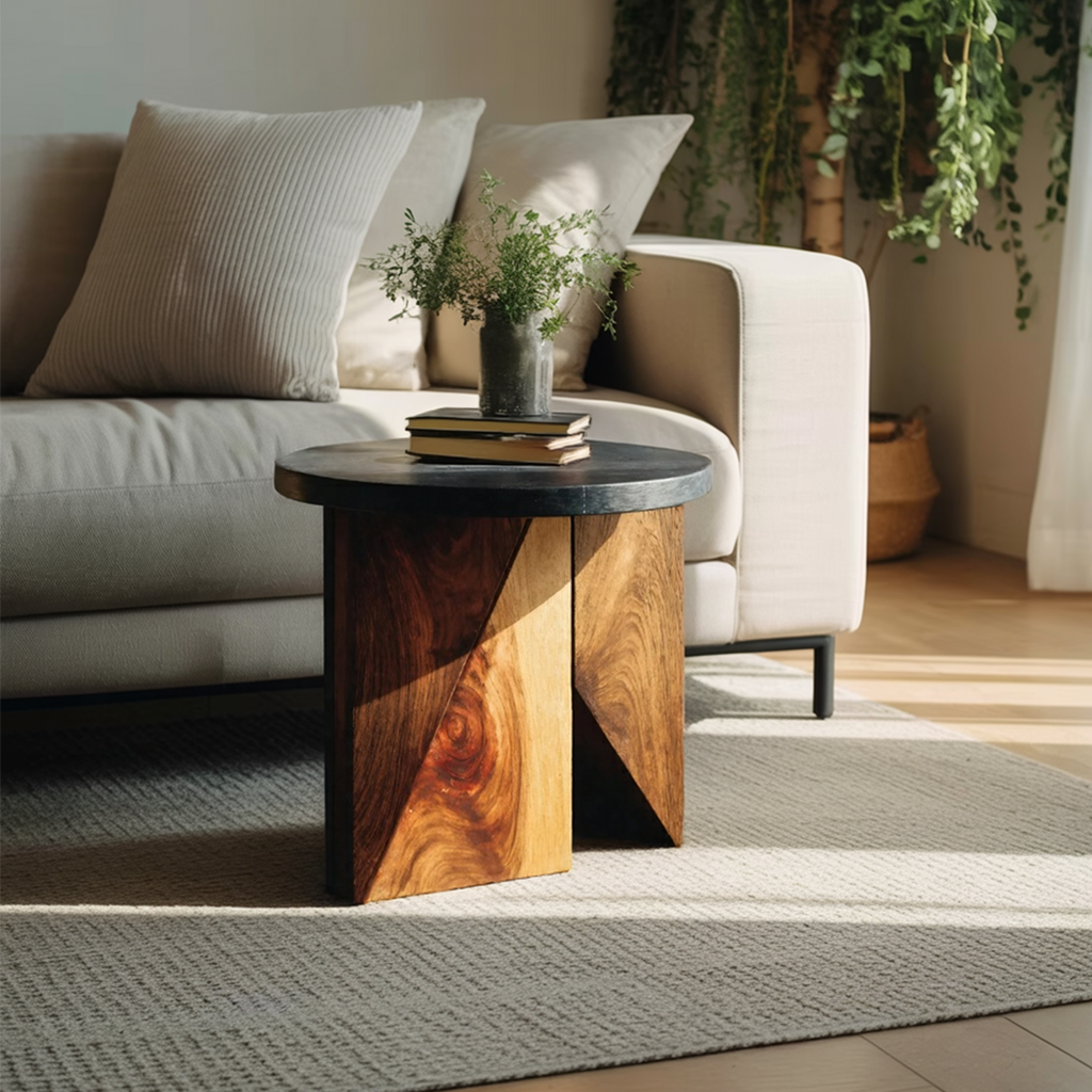 Farmhouse Solid Wood End Table For Cozy Bedside Table