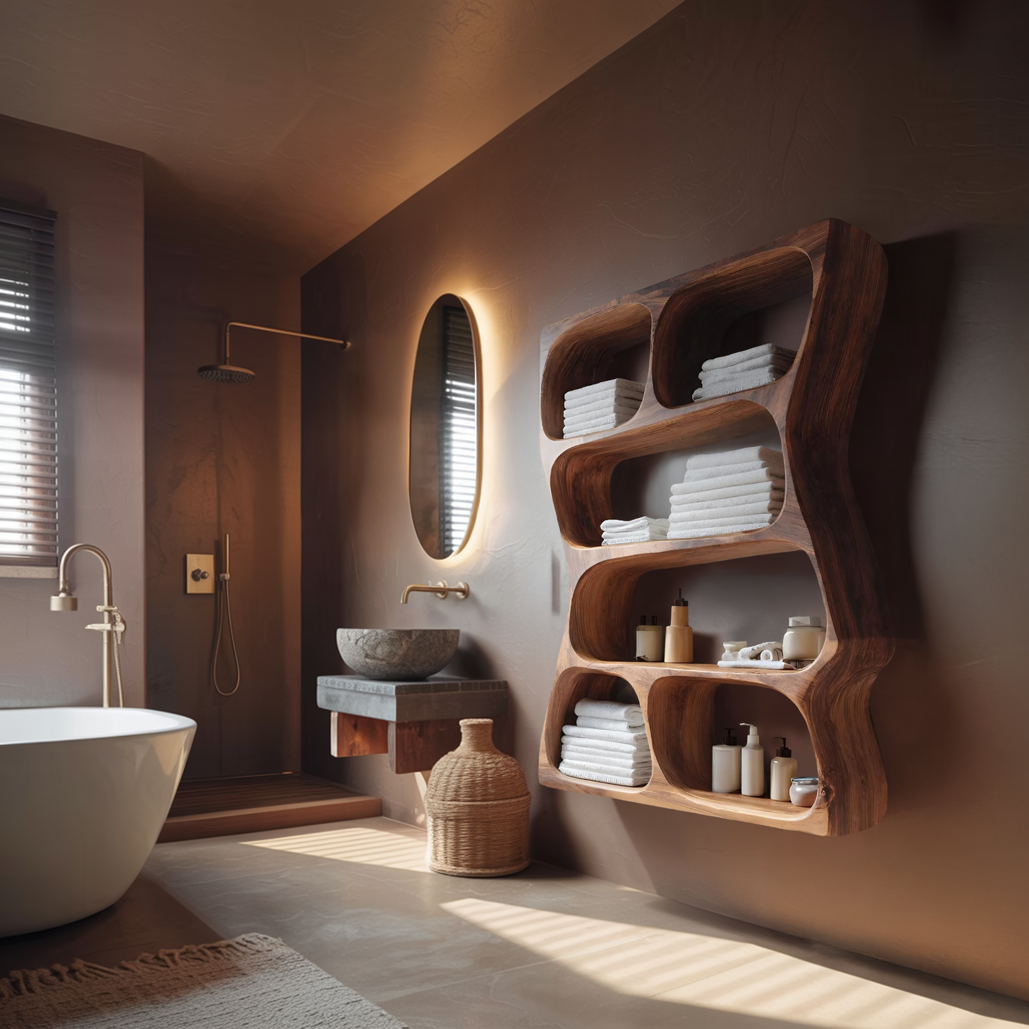 Modern Wall Mounted Bathroom Shelf For Bathroom Decor