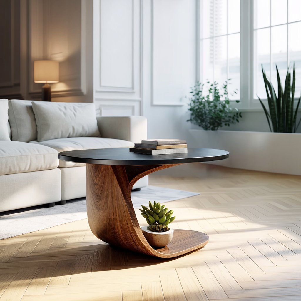 Handcrafted Solid Wood End Table For Natural Home Decor