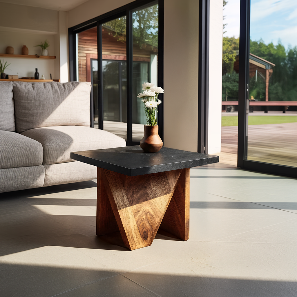 Handcrafted Solid Wood End Table For Minimalist Bedroom