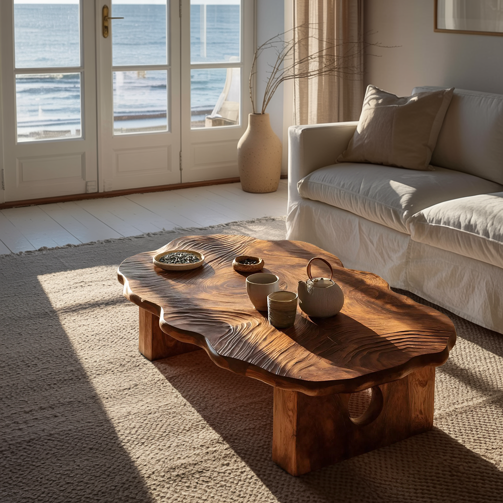 Farmhouse Handcrafted Abstract Coffee Table For Living Room