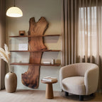 Rustic Live Edge Wall Shelf For Modern Living Room And Entryway