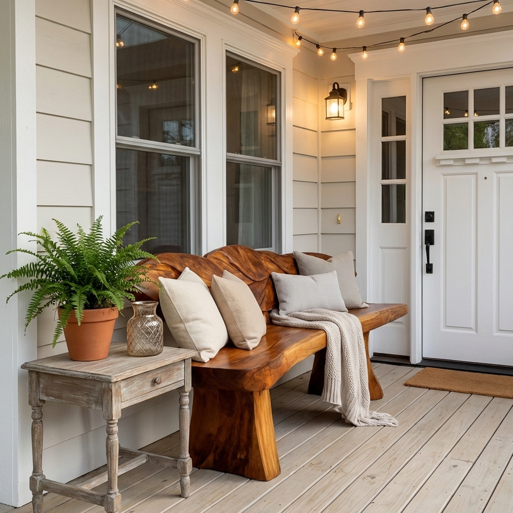 Minimalist Solid Wood Entryway Bench For Modern Homes