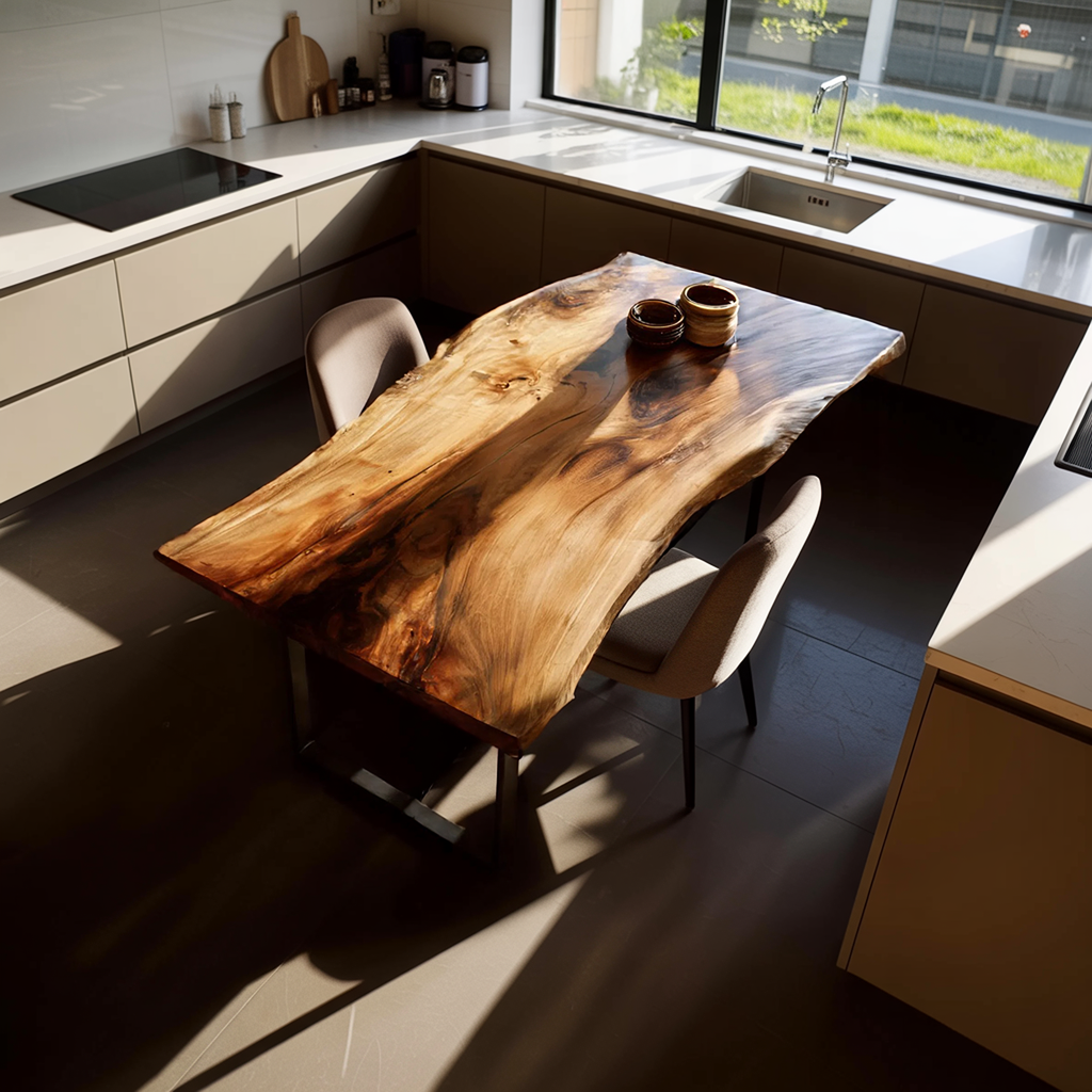 Dining Room Modern Wooden Live Edge Dining Table Natural