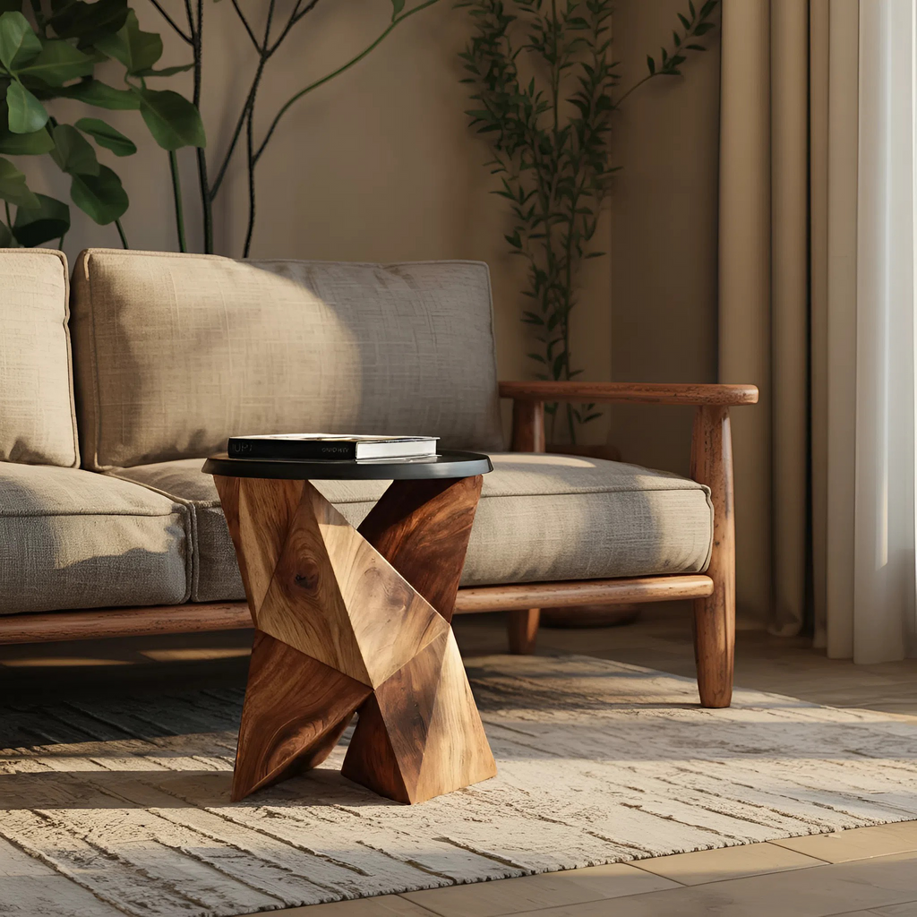 Handcrafted Wooden Side Table For Designer Entryway