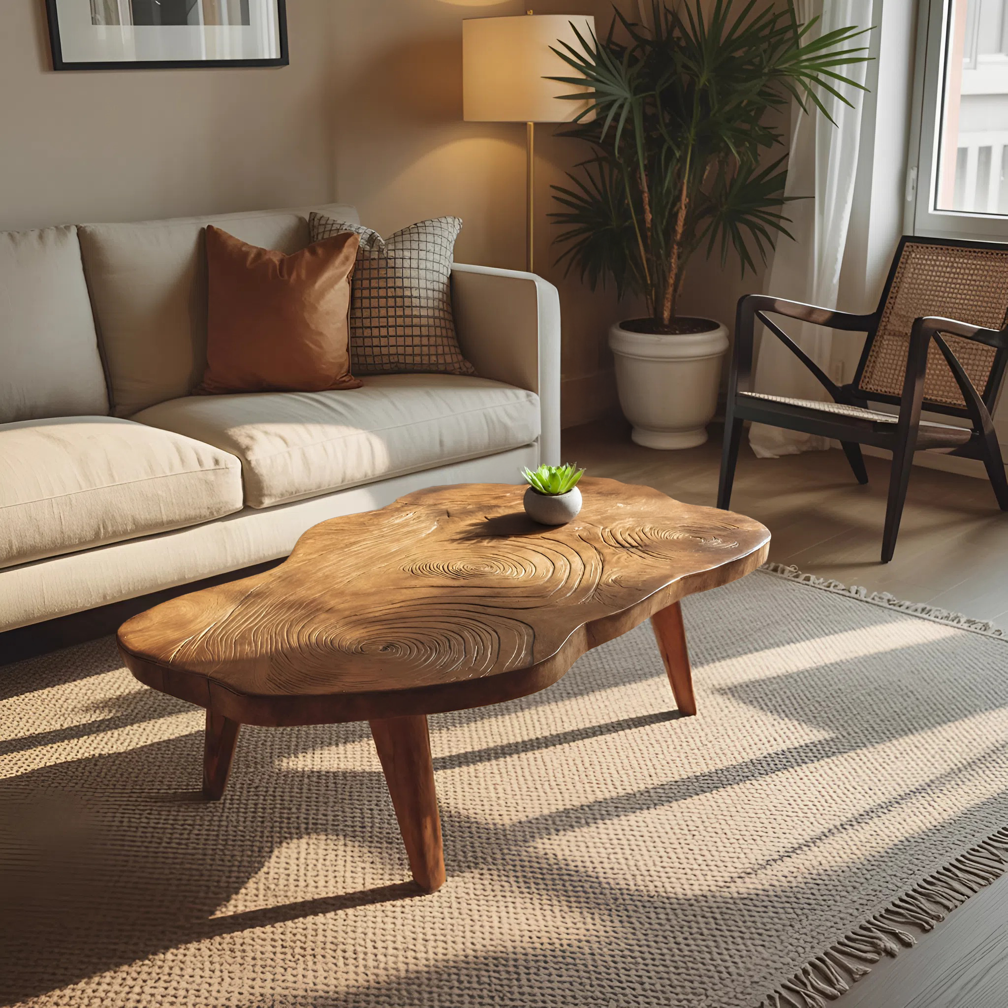 Handcrafted Irregular Wooden Table For Entryway Design