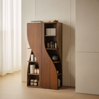 Modern Curved Cabinet Sculptural Doors Kitchen And Living Room
