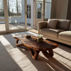 Modern Solid Wood Live Edge Coffee Table For Living Room