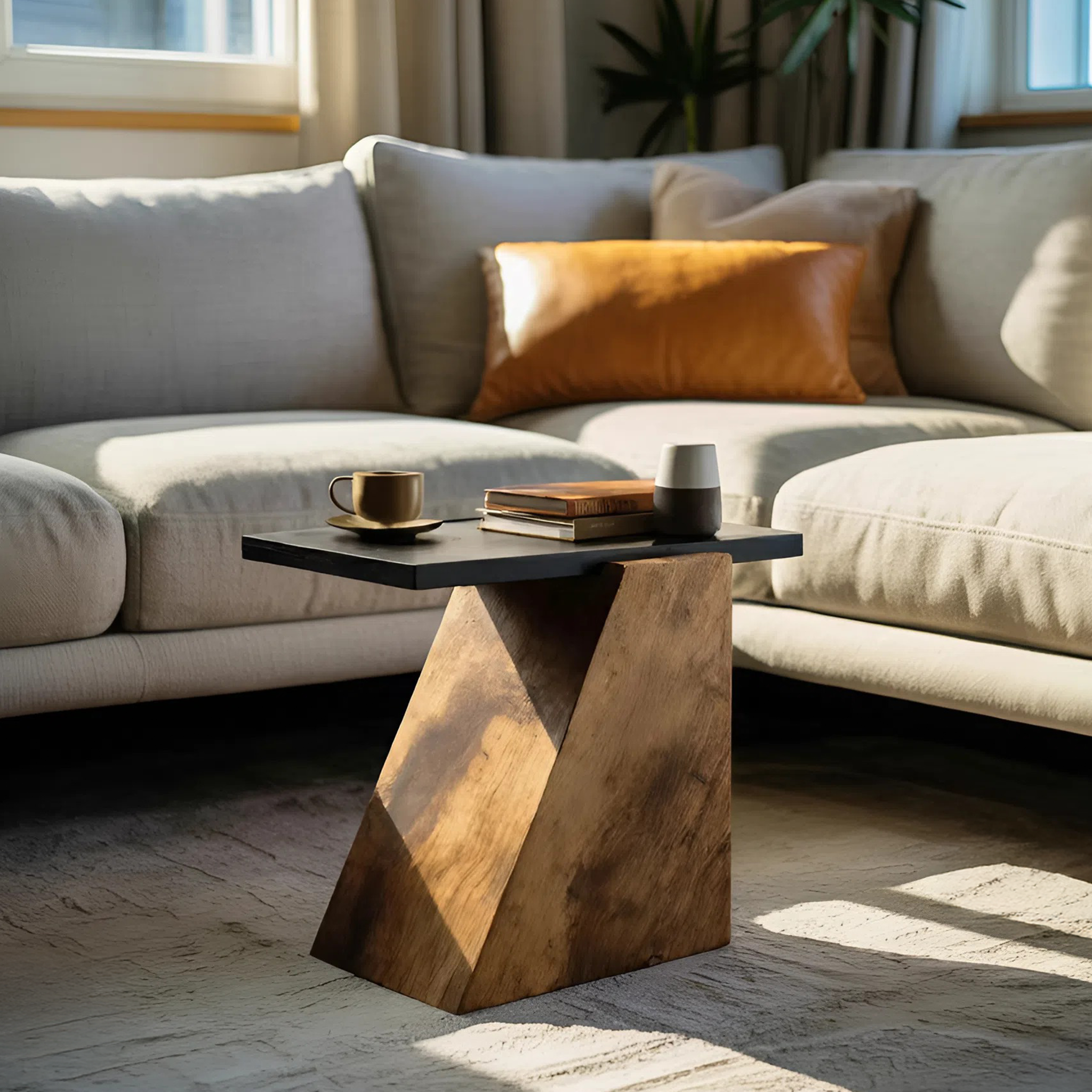Modern Wooden Side Table For Luxury Living Room Design