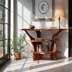 Handcrafted Solid Wood Console Table For Rustic Entryway Interior Style