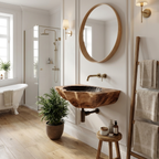 Modern Wooden Wall Mounted Bathroom Sink For Floating Bathroom Design