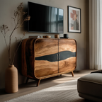 Farmhouse Live Edge Media Console For Entryway Decor