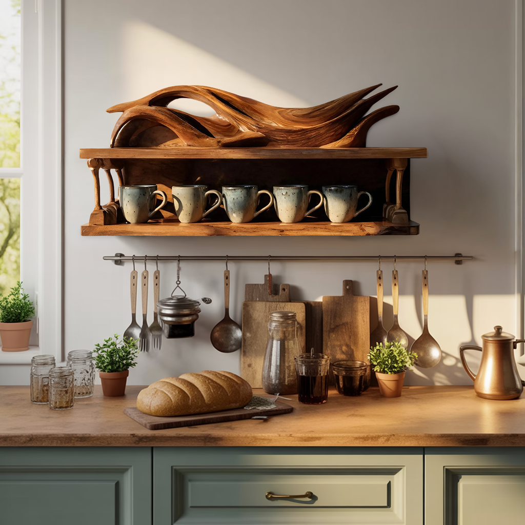 Handcrafted Kitchen Wall Shelf For Functional Decor