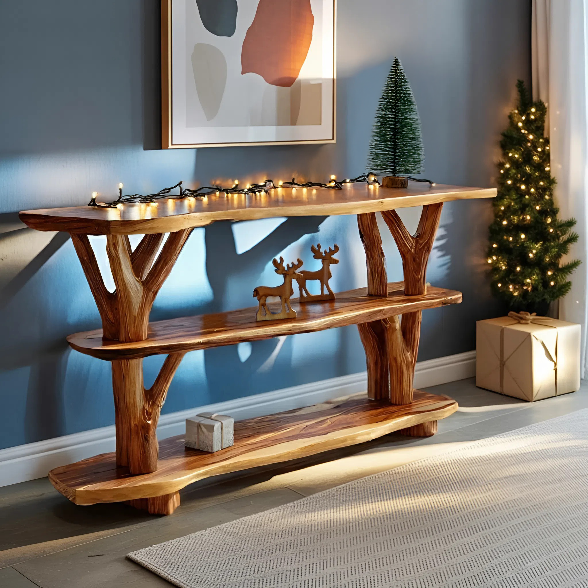 Modern Live Edge Entryway Table For Furniture Decor Holiday Gift Decoration