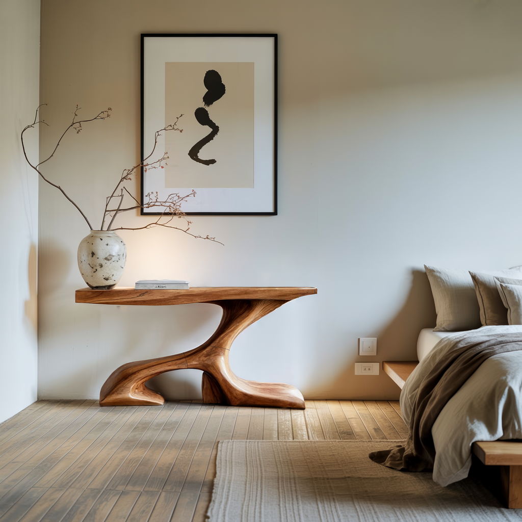 Rustic Solid Wood Console Table For Modern Entryway