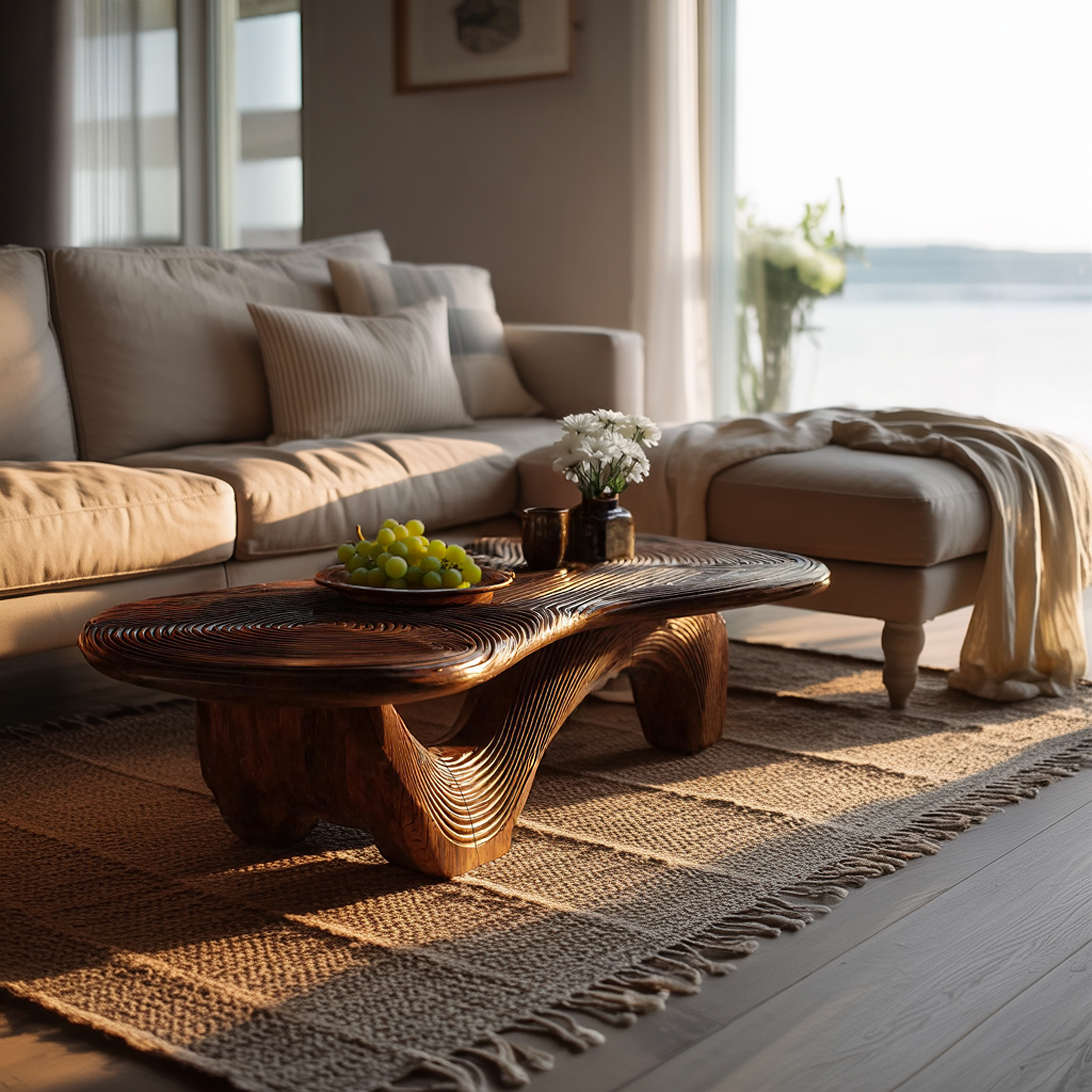 Farmhouse Wooden Live Edge Coffee Table For Furniture Decor
