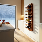 Vertical Wine Bottle Holder Wall Mounted For Dining Or Home Bar