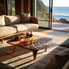 Handcrafted Wooden Live Edge Coffee Table For Entryway
