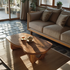 Mid Century Wooden Live Edge Table For Furniture Decor