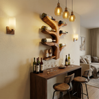 Organic Tree Style Wall Wine Bottle Holder For Kitchen Decor