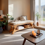 Mid Century Solid Wood Bench For Bedroom Accent