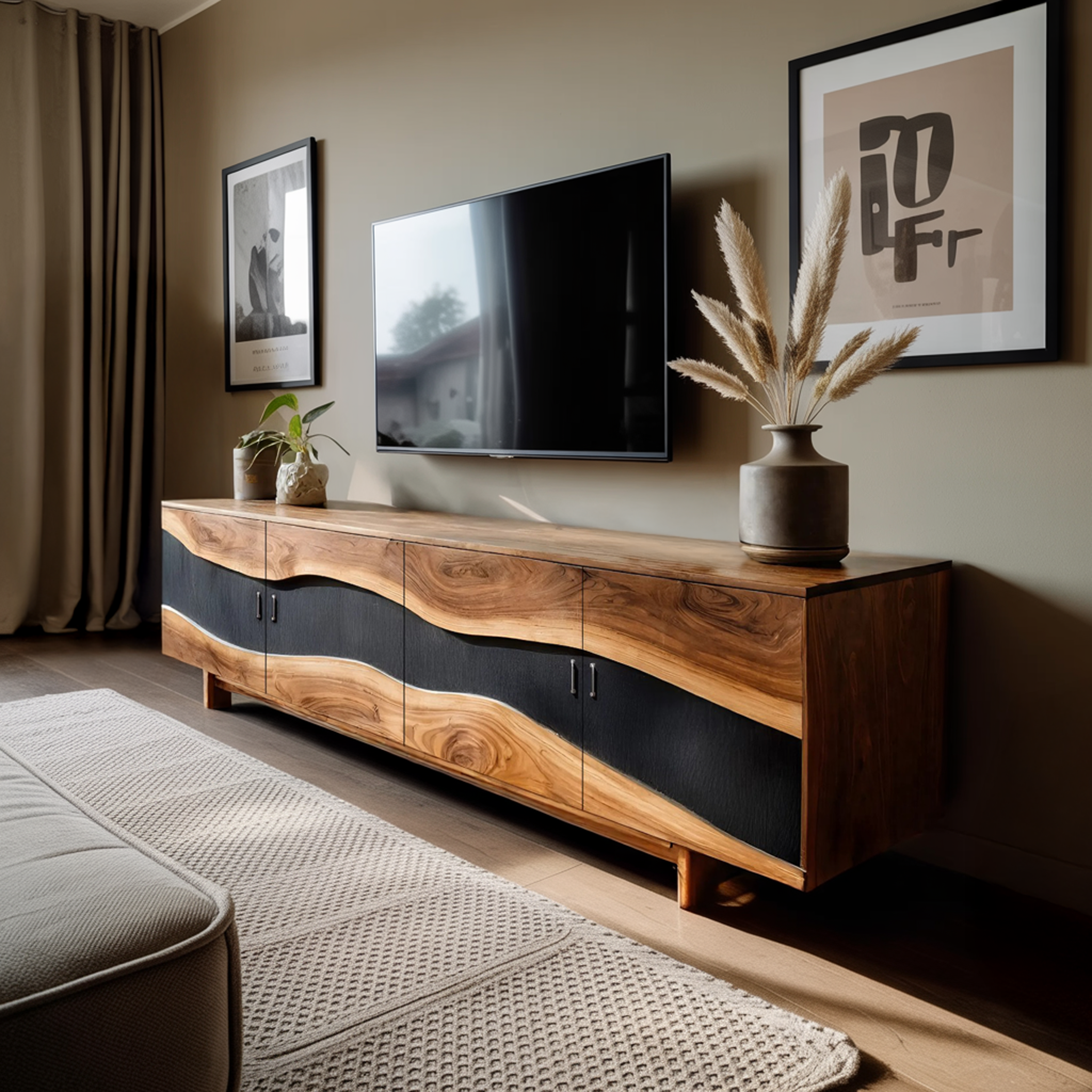 Modern Solid Wood TV Stand For Furniture Decor