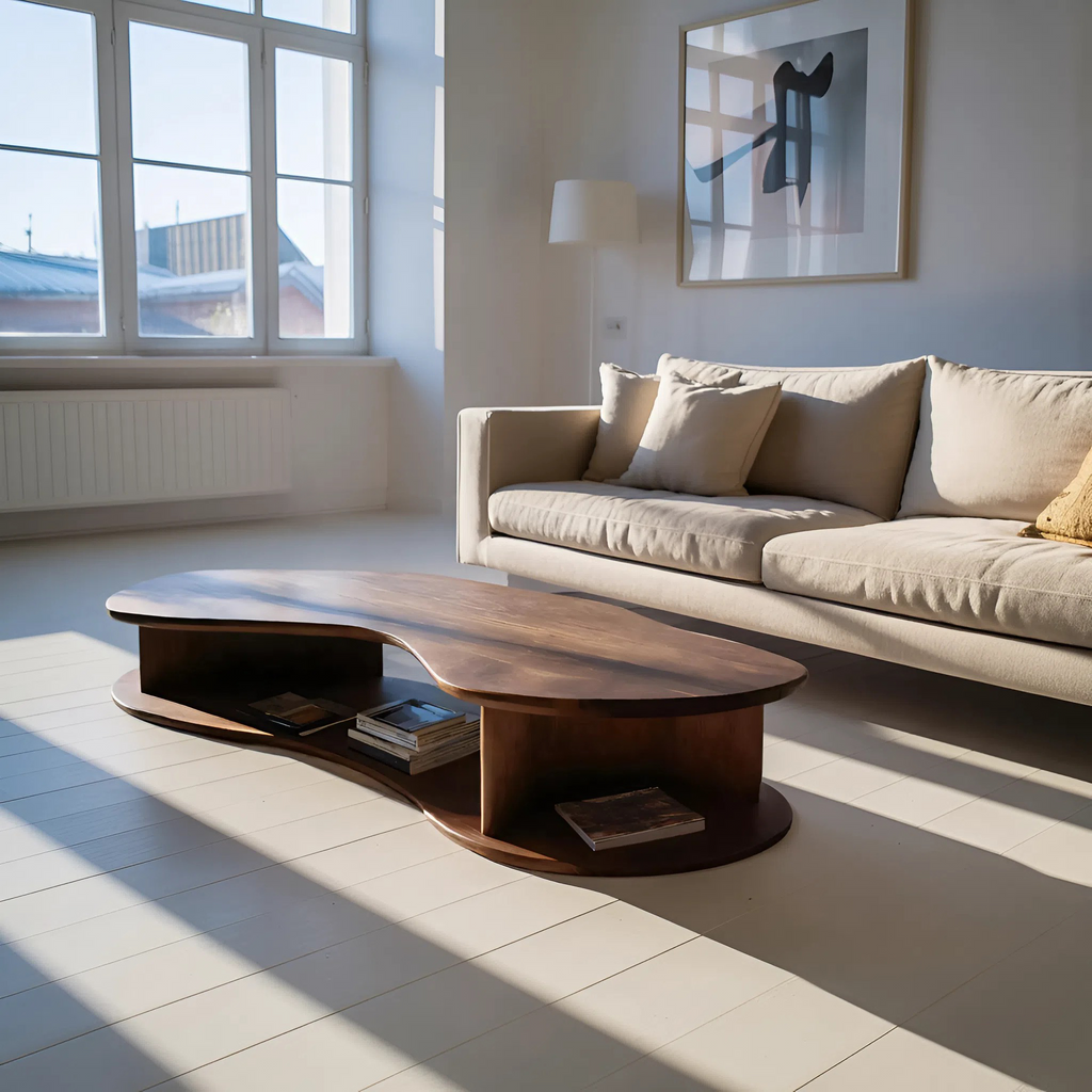 Handcrafted Solid Wood Coffee Table For Living Room Accent