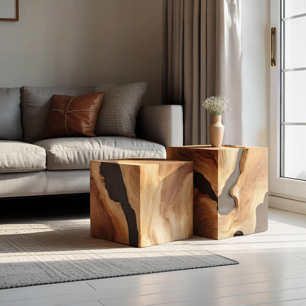 Handcrafted Solid Wood Square Table For Entryway Design