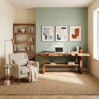 Handcrafted Wooden Live Edge Desk For Living Room Interior