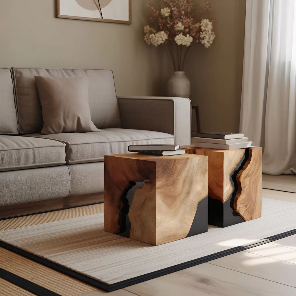 Modern Solid Wood Square Coffee Table For Home Style