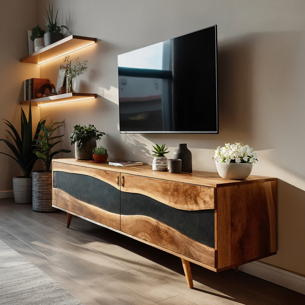 Modern Wooden Media Cabinet For Minimalist Home