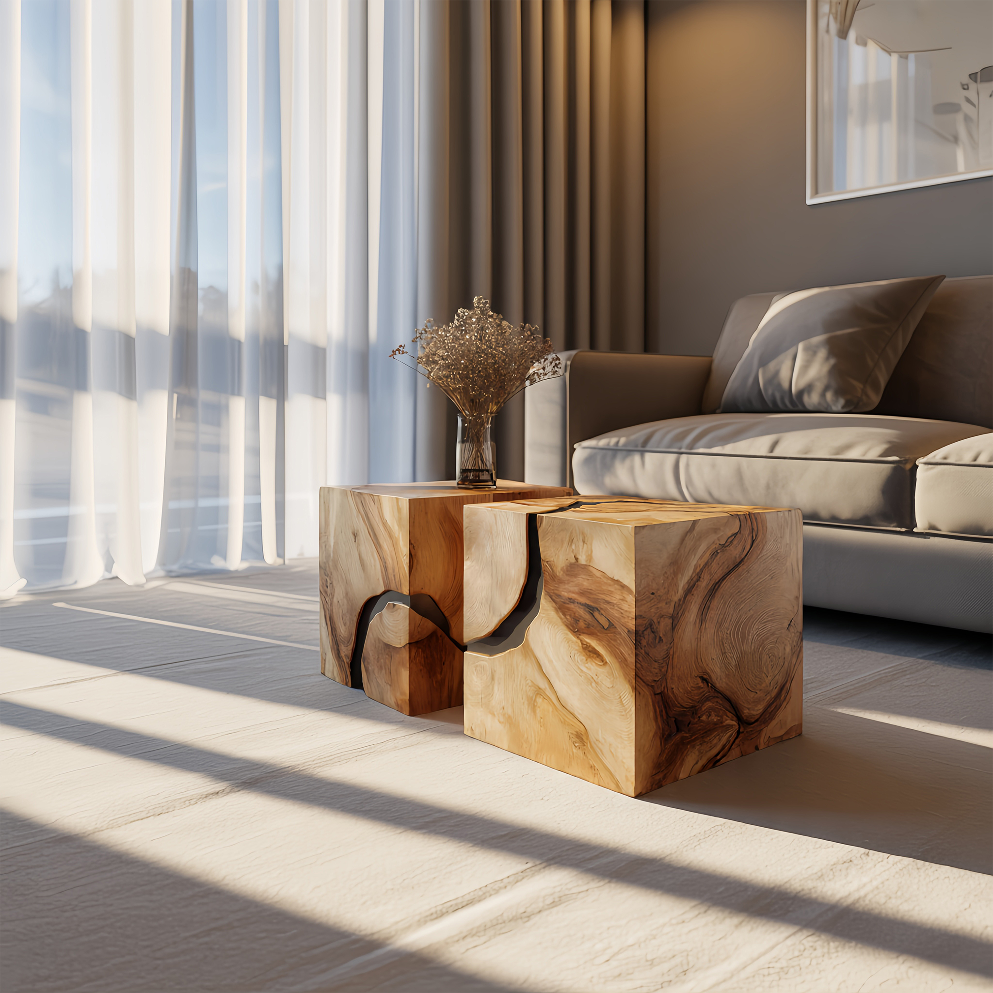 Farmhouse Wooden Square Coffee Table For Cozy Interiors