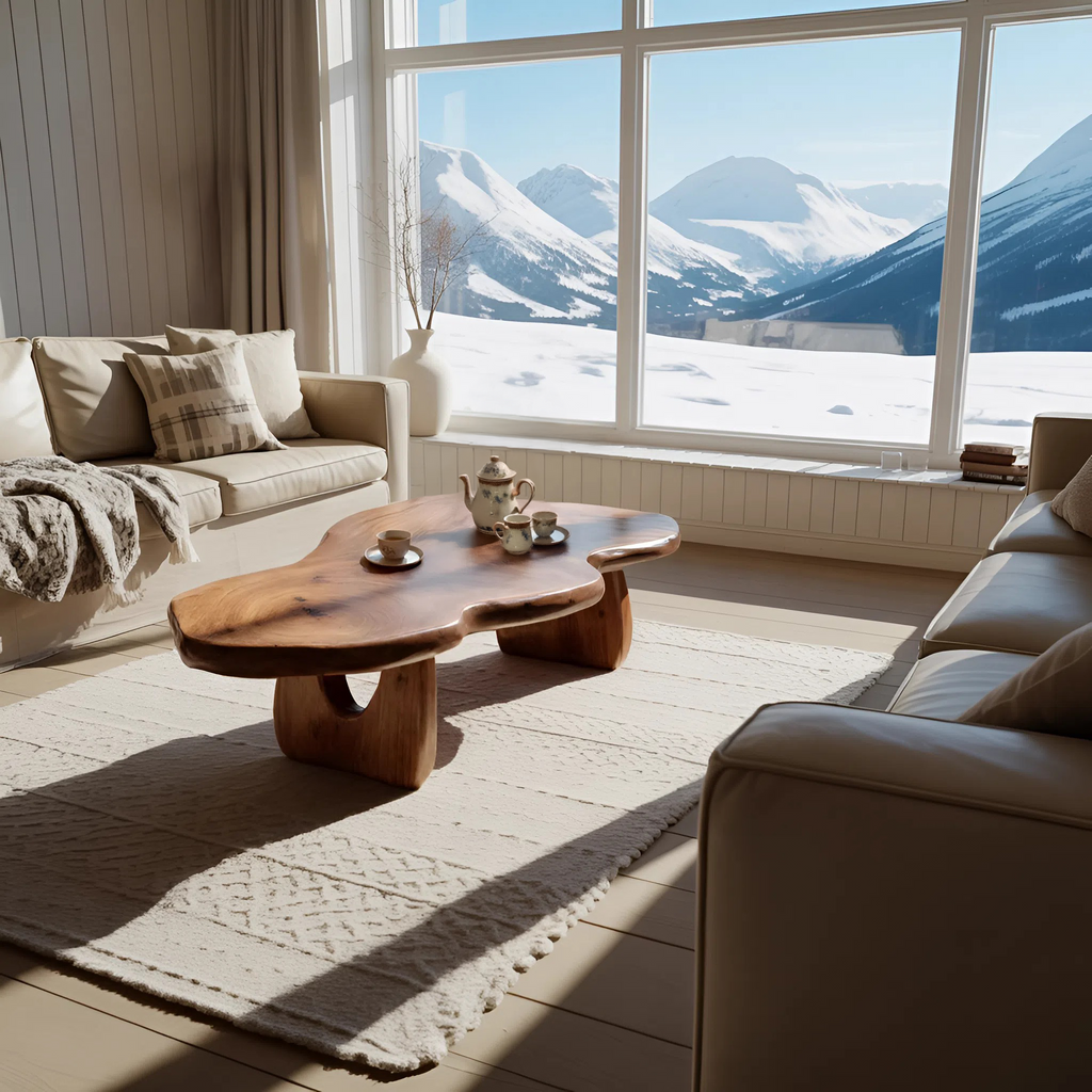 Modern Wooden Live Edge Coffee Table For Furniture Decor