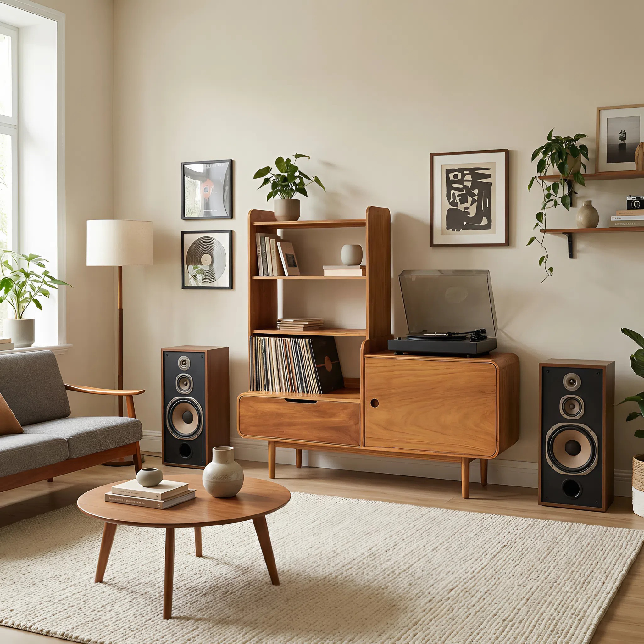 Retro-Inspired Vinyl Record Cabinet For Living Room Or Studio