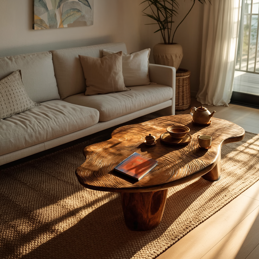 Modern Solid Wood Abstract Coffee Table For Furniture Decor