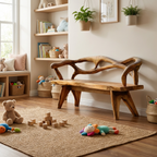Natural Solid Wood Entryway Bench For Hallway Interior