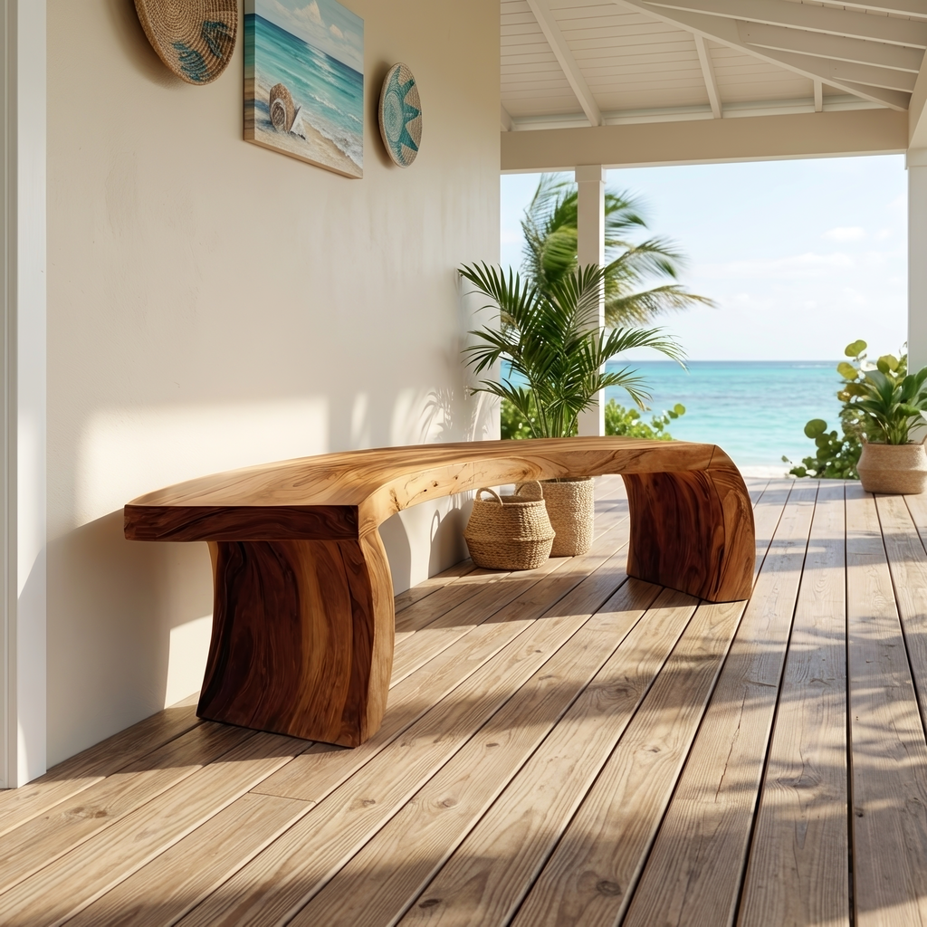 Rustic Live Edge Wood Bench For Entryway Accent Furniture