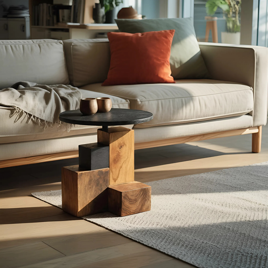 Modern Live Edge Side Table For Organic Furniture Lovers