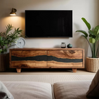 Handcrafted Live Edge TV Cabinet For Furniture Decor