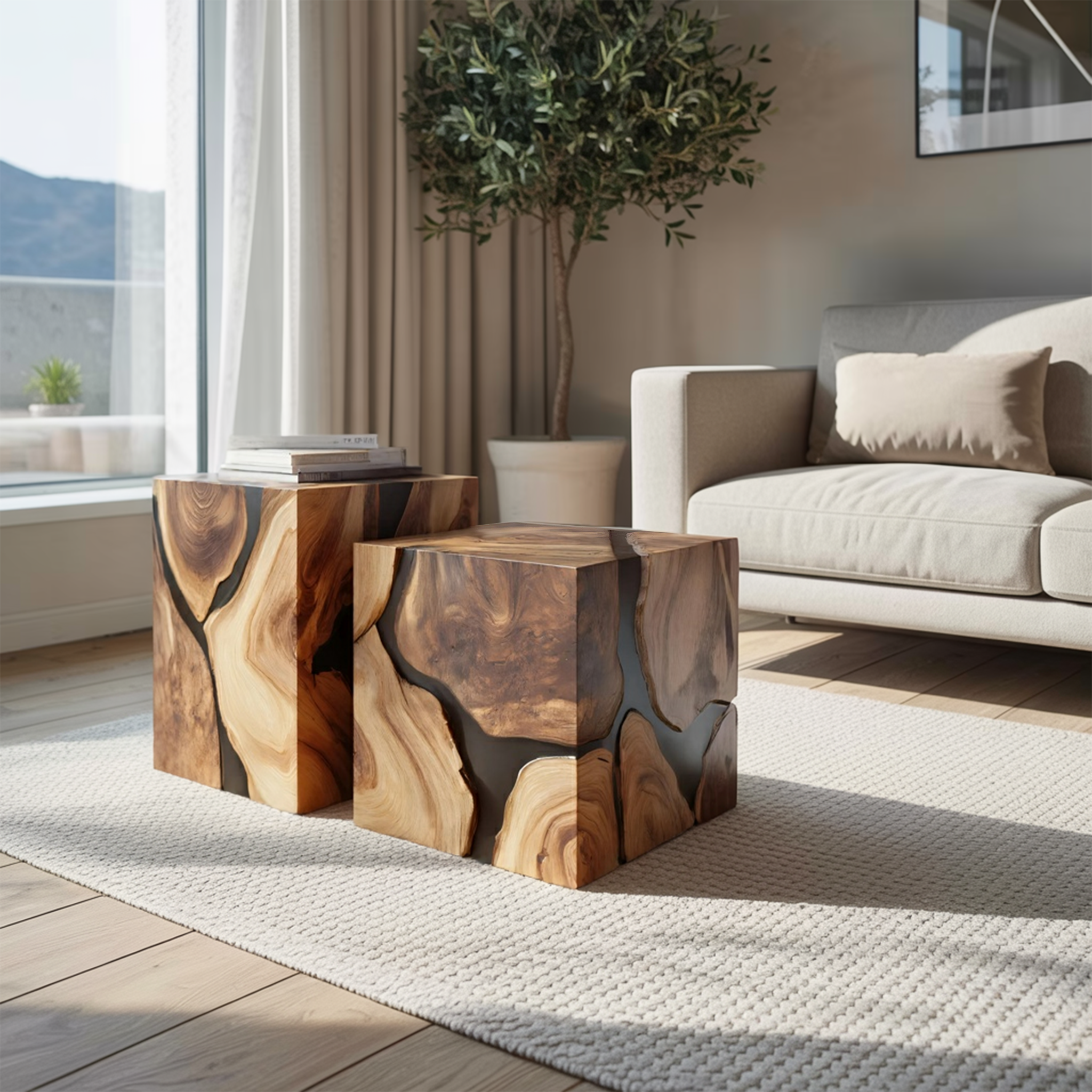 Modern Low Solid Wood Coffee Table For Minimalist Homes