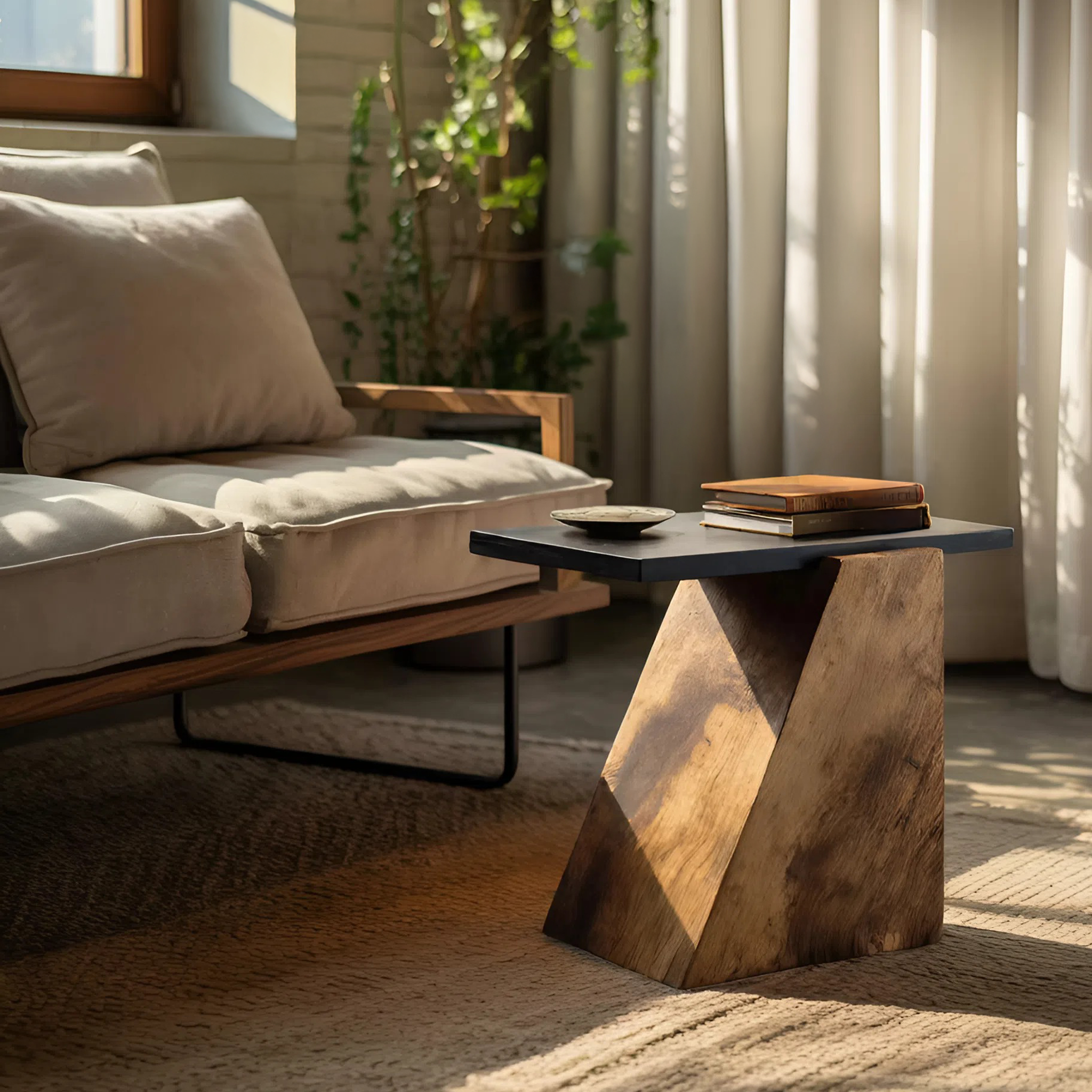 Modern Wooden Side Table For Luxury Living Room Design