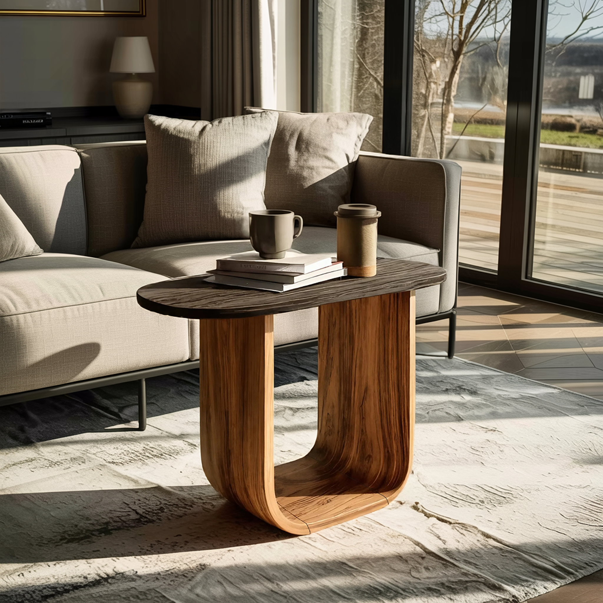 Modern Solid Wood End Table For Bedroom Furniture Decor