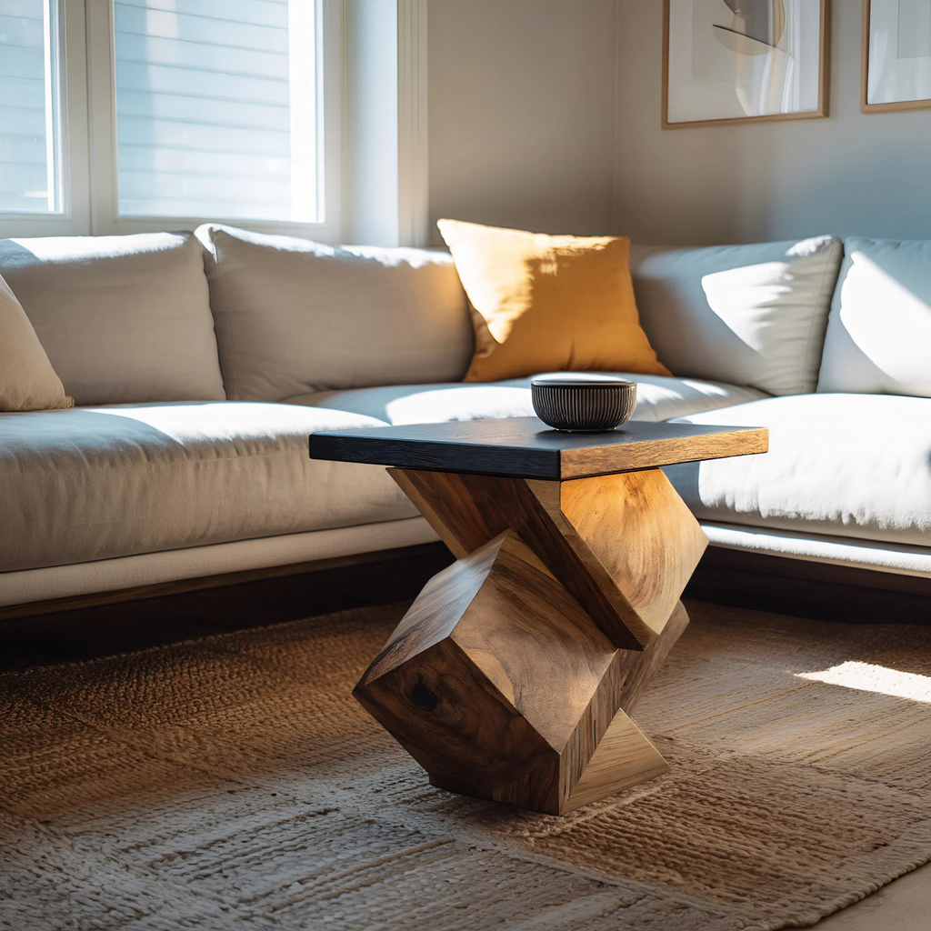 Handcrafted Live Edge Side Table For Warm Living Space