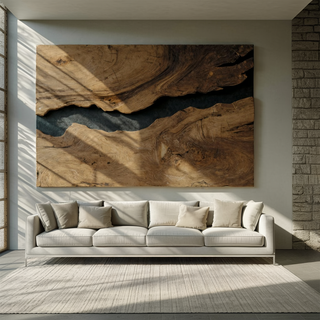 Modern Rectangular Wooden Wall Art For Home Decor