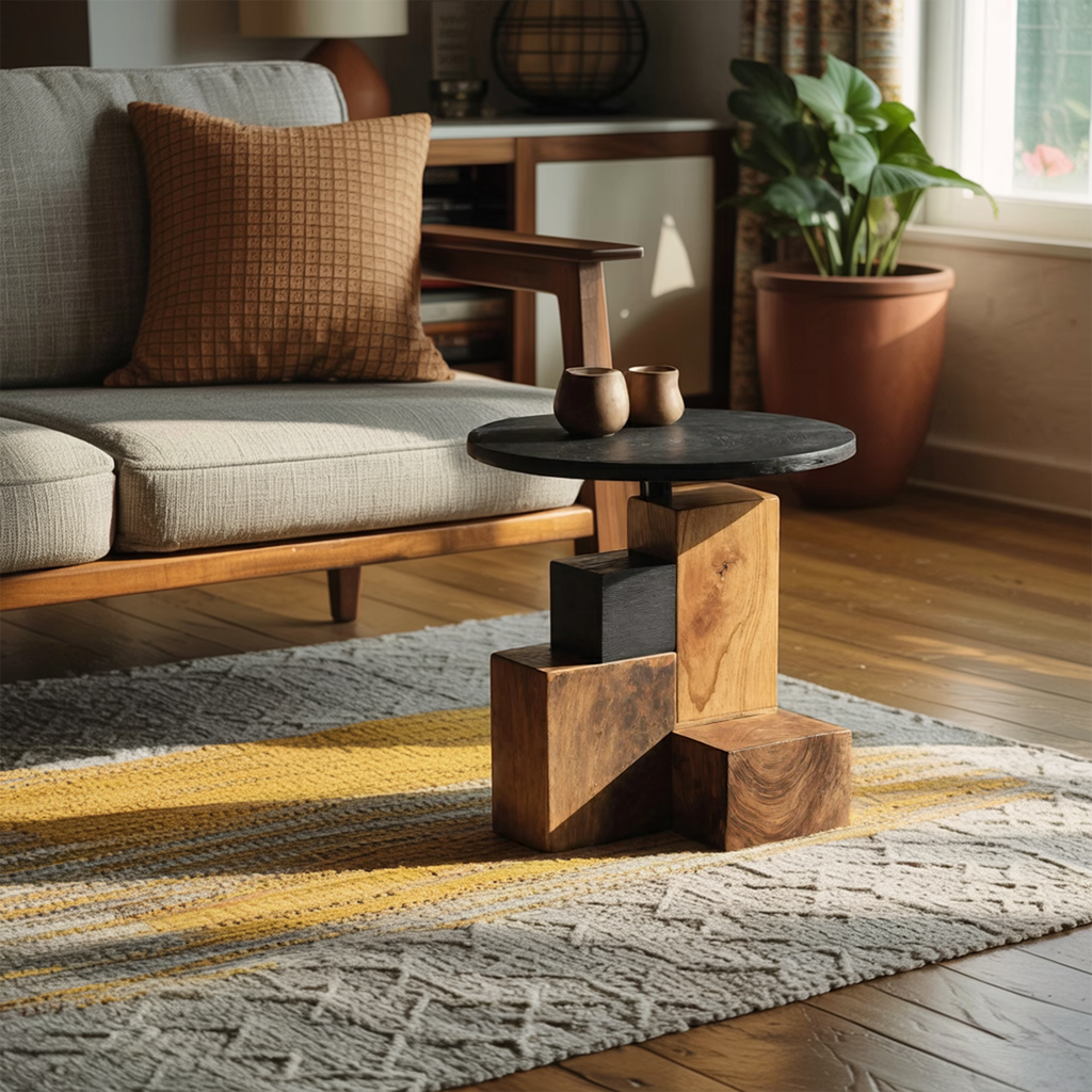 Modern Live Edge Side Table For Organic Furniture Lovers